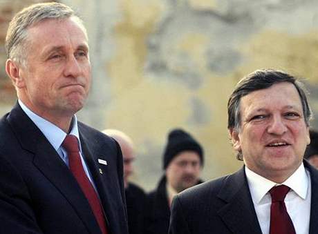Mirek Topolánek a José Manuel Barroso